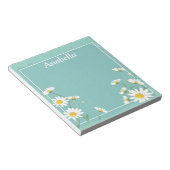 Daisy-Blume auf hellgrünem Hintergrund Notizblock (angewinkelt)