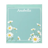 Daisy-Blume auf hellgrünem Hintergrund Notizblock (Vorderseite)