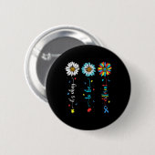 Daisy Blume Autismus Bewusstsein, dass sein Ok and Button (Vorne & Hinten)