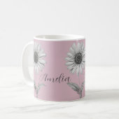 Daisy Blume Baby Pink individuell anpassbar Kaffeetasse (Vorderseite Links)