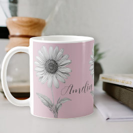 Daisy Blume Baby Pink individuell anpassbar Kaffeetasse