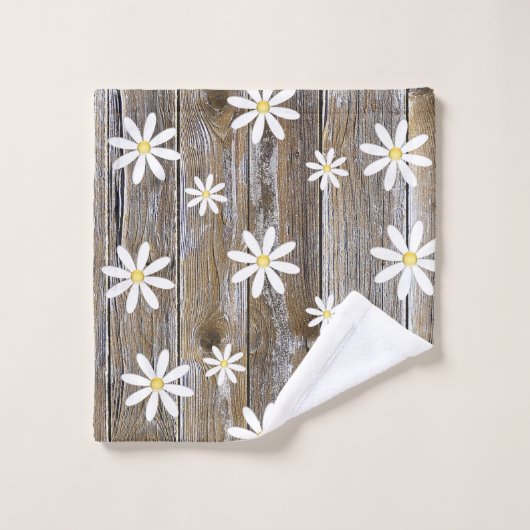 Daisy Blume Barn Board Hütte Daisy Badhandtuch Set (Waschlappen)