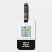 Daisy Blume Beauty Slogan Gepäckanhänger (Rückseite vertikal)