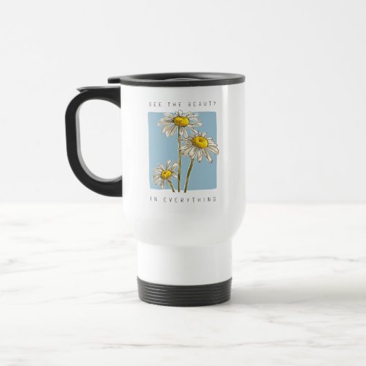 Daisy Blume Beauty Slogan Reisebecher (Links)