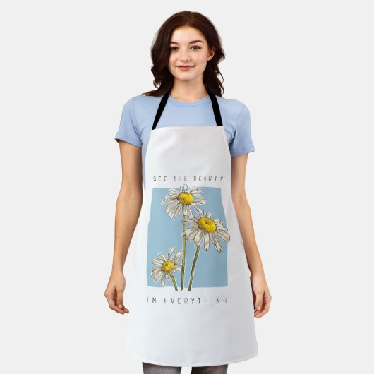 Daisy Blume Beauty Slogan Schürze (Getragen)