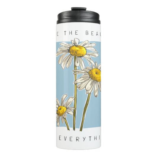 Daisy Blume Beauty Slogan Thermosbecher (Vorderseite)