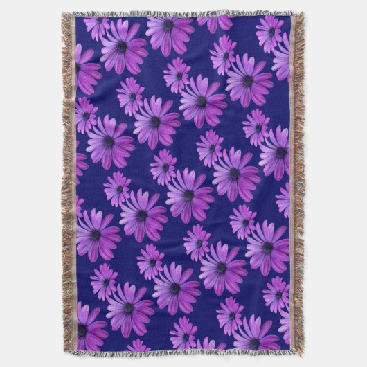 Daisy Blume Blanket Lila Daisies Throw Blanket Decke (Vorderseite Vertikal)
