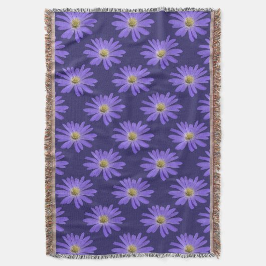 Daisy Blume Blanket Lila Daisies Throw Blanket Decke (Vorderseite Vertikal)