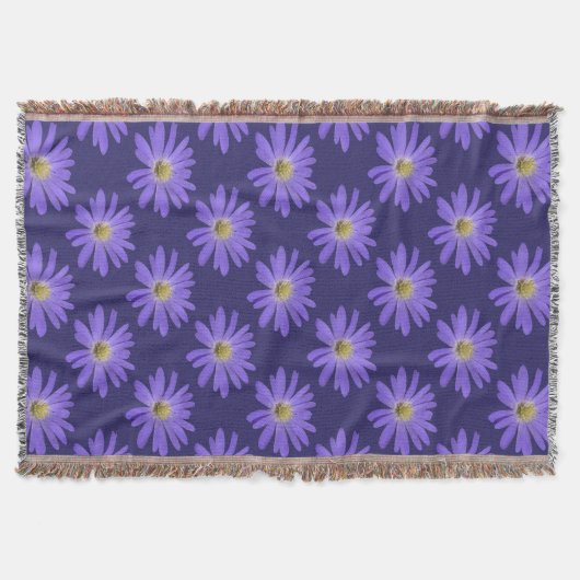 Daisy Blume Blanket Lila Daisies Throw Blanket Decke (Vorderseite)