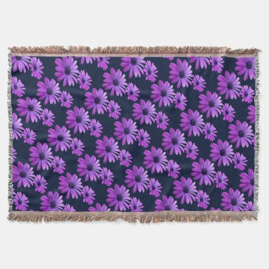 Daisy Blume Blanket Lila Daisies Throw Blanket Decke (Vorderseite)