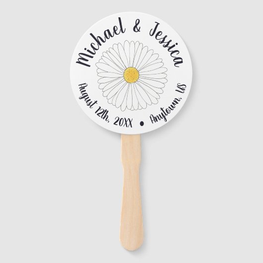 Daisy Blume Blossom Daisies Hochzeitsprogramm Fächer (Vorderseite)