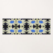 Daisy Blume Blue Center Raindrops Abstrakt Yogamatte (Vorderseite (Horizontal))