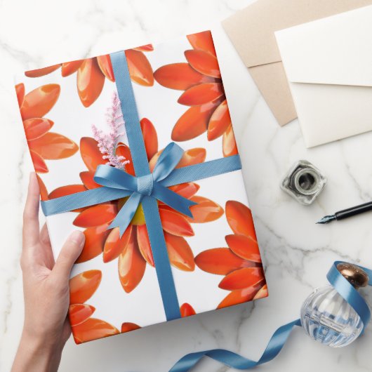 Daisy Blume - Blumenfrühlingsgarten Orange Geschenkpapier (Schenken)