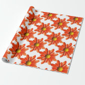 Daisy Blume - Blumenfrühlingsgarten Orange Geschenkpapier (Ungerollt)