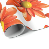 Daisy Blume - Blumenfrühlingsgarten Orange Geschenkpapier (Rolleneckpunkt)