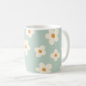 Daisy Blume Blumengrün Muster Pastellfarben Kaffeetasse (VorderseiteRechts)