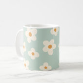 Daisy Blume Blumengrün Muster Pastellfarben Kaffeetasse (Vorderseite Links)