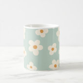 Daisy Blume Blumengrün Muster Pastellfarben Kaffeetasse (Mittel)