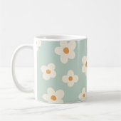 Daisy Blume Blumengrün Muster Pastellfarben Kaffeetasse (Links)