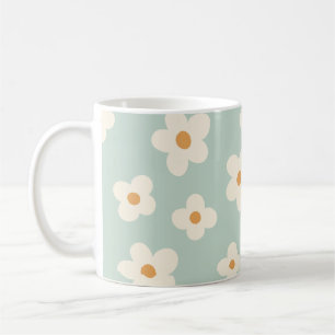 Daisy Blume Blumengrün Muster Pastellfarben Kaffeetasse