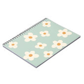 Daisy Blume Blumengrün Muster Pastellfarben Notizblock (Linke Seite)