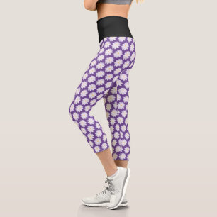 Daisy Blume Blumenmuster Rosa Hoch Taille Capri Leggings