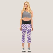 Daisy Blume Blumenmuster Rosa Hoch Taille Capri Leggings (Vorderseite)