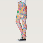 Daisy Blume Blumenmuster Rosa Naturkunst Leggings (Links)