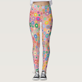 Daisy Blume Blumenmuster Rosa Naturkunst Leggings
