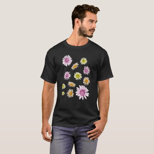 Daisy Blume Blüten Botanischer Garten Pflanze Natu T-Shirt (Vorne ganz)