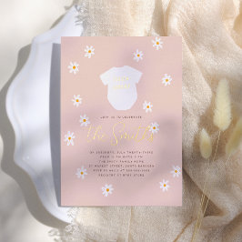 Daisy Blume Boho Little Sister Shiny Baby Shower Folieneinladung