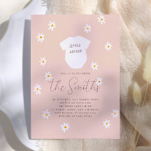 Daisy Blume Boho Pink Little Sister Baby Dusche