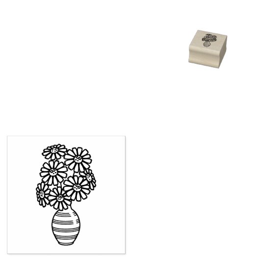 Daisy Blume Bouquet Vase 2 Gummistempel (Stempel)