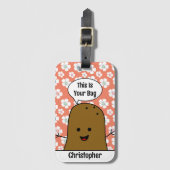 Daisy Blume, Brown Potato, Ihre Tasche, kundenspez Gepäckanhänger (Vorderseite Vertikal)