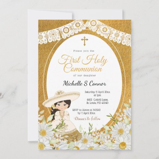 Daisy Blume Charra Girl Einladung (Vorderseite)