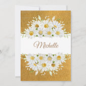 Daisy Blume Charra Girl Taufe & Erster Geburtstag Einladung (Rückseite)