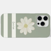 Daisy Blume Cream Stripes Sage Green Name Case-Mate iPhone Hülle (Rückseite (Horizontal))