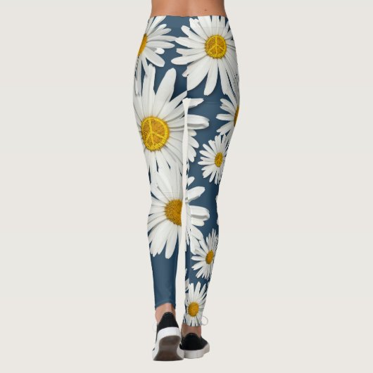 Daisy Blume des inneren Friedenssymbol signieren H Leggings (Rückseite)