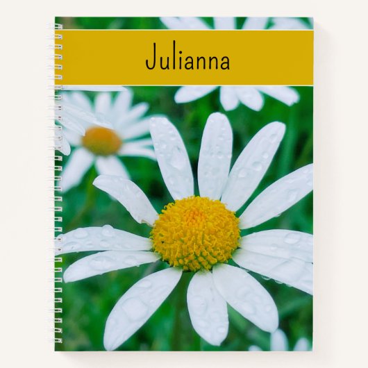 Daisy Blume Elegante Floral Personalisiert Notizblock (Vorderseite)