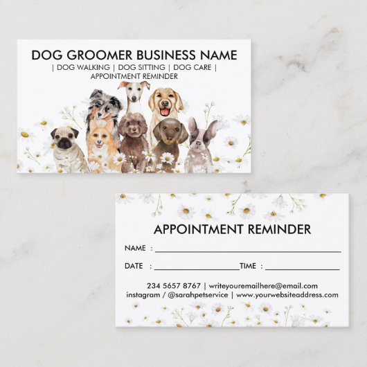 Daisy Blume Ernennung von Design für Heimtierindus Visitenkarte (Vorne/Hinten)