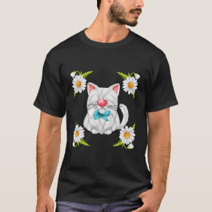 Daisy Blume Floral Kitten für weiße Katze T-Shirt