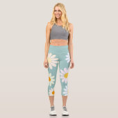 Daisy Blume Floral Pattern Girly Regenbogenpadel Capri Leggings (Vorderseite)