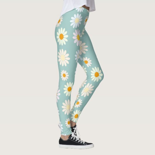 Daisy Blume Floral Pattern Girly Regenbogenpadel Leggings (Rechts)