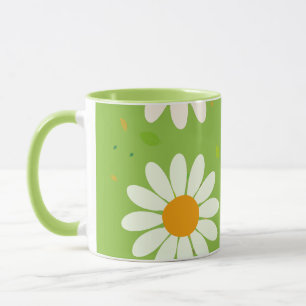Daisy Blume Floral Pattern Girly Regenbogenpadel Tasse