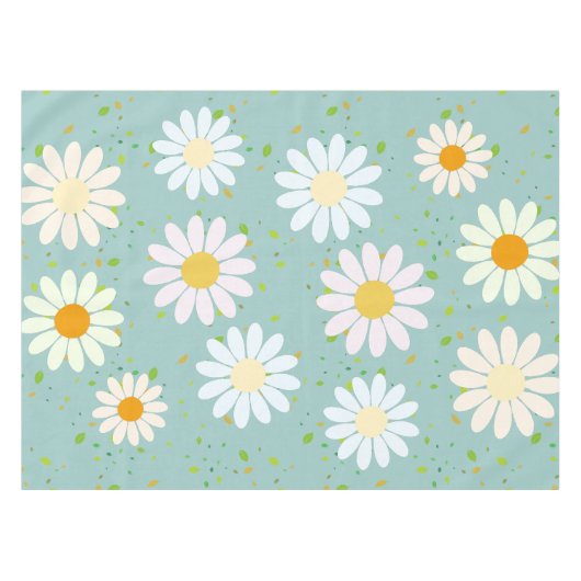 Daisy Blume Floral Pattern Girly Regenbogenpadel Tischdecke (Vorderseite (Horizontal))