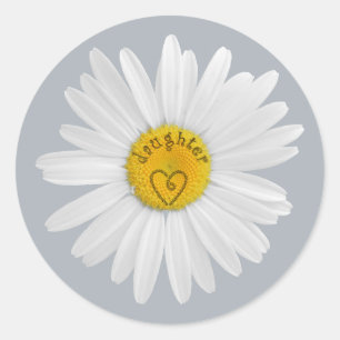 Daisy Blume für Daughter Art individueller Hinterg Runder Aufkleber