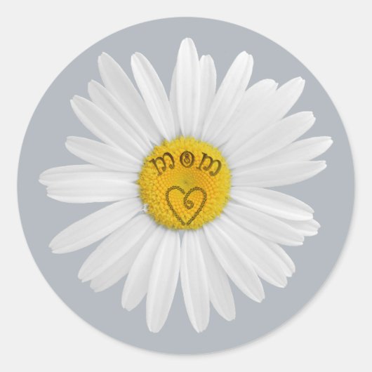 Daisy Blume für Mama Art Customizing Background Runder Aufkleber (Vorderseite)