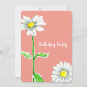 Daisy Blume Geburtstagsparty Einladung Orange (Vorderseite)