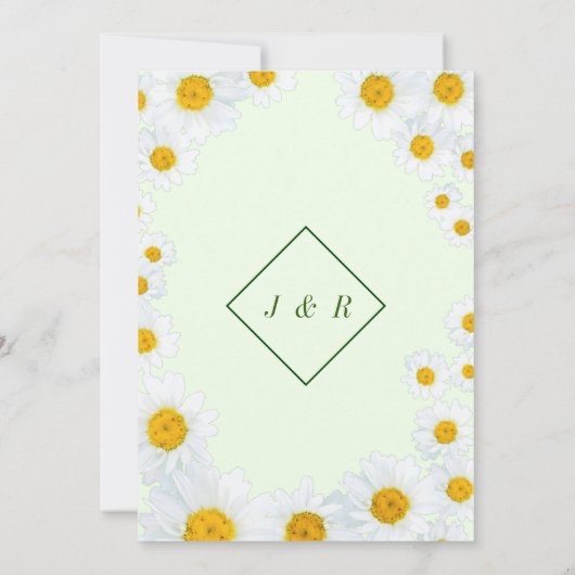 Daisy Blume Gerahmt Hochzeitseinladung (Rückseite)
