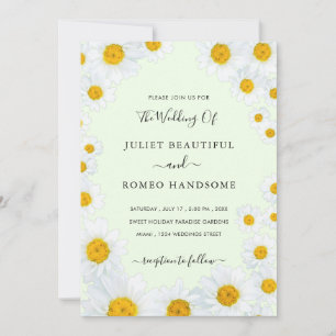 Daisy Blume Gerahmt Hochzeitseinladung